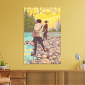 Vrouwenvisserij - Yukon, Alaska Canvas Afdruk (Insitu (Woonkamer))