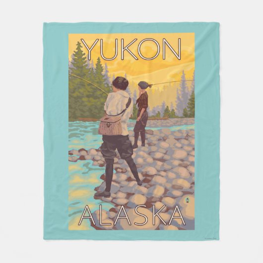 Vrouwenvisserij - Yukon, Alaska Fleece Deken (Voorkant)