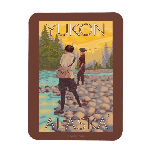 Vrouwenvisserij - Yukon, Alaska Magneet (Verticaal)