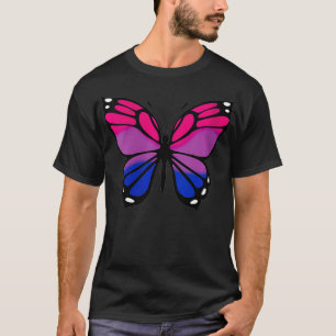 Vrouwenvlinder met kleuren van de Biseual Pride T-shirt