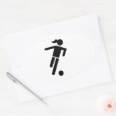 Vrouwenvoetbal Ovale Sticker (Envelop)