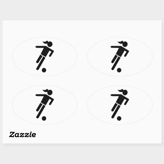 Vrouwenvoetbal Ovale Sticker (Vel)