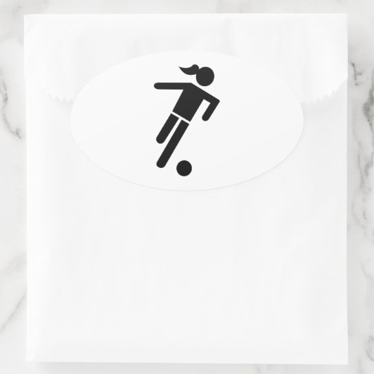 Vrouwenvoetbal Ovale Sticker (Tas)