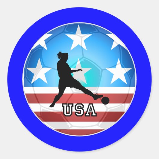 vrouwenvoetbal ronde sticker (Voorkant)