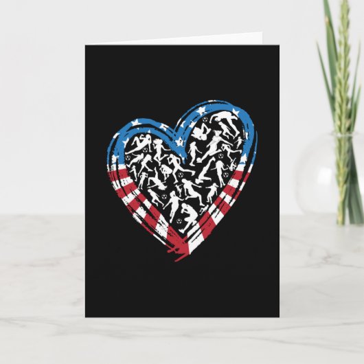 Vrouwenvoetbalhart - VS Amerikaanse vlag Kaart (Voorkant)