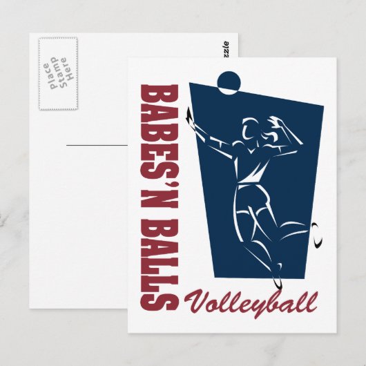 Vrouwenvolleybal Briefkaart (Voorkant / Achterkant)