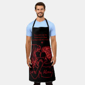 Vrouwenvriendelijkheid en humor vieren schort (Gedragen)