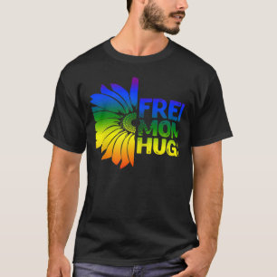 Vrouwenvrij Mam Hugs LGBT Sunflower Gay Lesbian Mo T-shirt