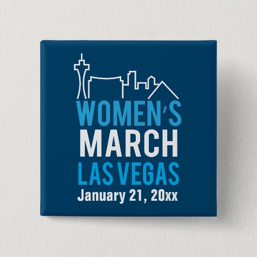 Vrouwenzuster March Las Vegas January Vierkante Button 5,1 Cm (Voorkant)
