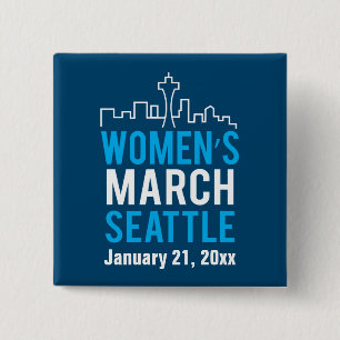 Vrouwenzuster March Seattle januari Vierkante Button 5,1 Cm