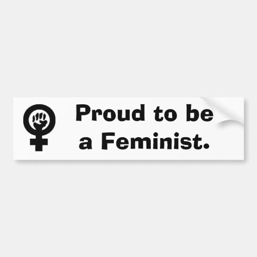 VrouwFist, wees een feministe. Bumpersticker (Voorkant)