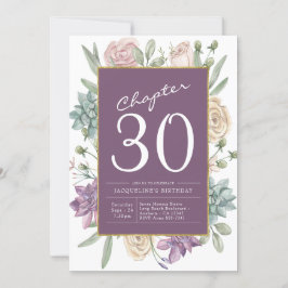 Vrouw's 30e verjaardag Floral Surprise Party Kaart