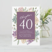 Vrouw's 40e verjaardag Floral Surprise Party Kaart (Staand voorkant)