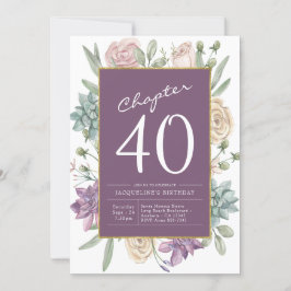 Vrouw's 40e verjaardag Floral Surprise Party Kaart