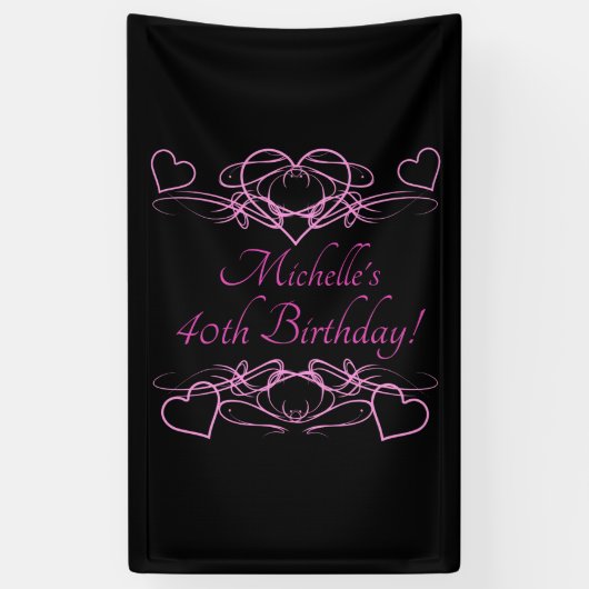 Vrouw's 40e verjaardag spandoek (Verticaal)