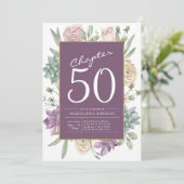 Vrouw's 50e verjaardag Floral Surprise Party Kaart (Staand voorkant)