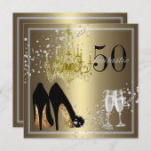 Vrouw's 50e verjaardag kaart (Voorkant / Achterkant)