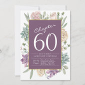 Vrouw's 60e verjaardag Floral Surprise Party Kaart (Voorkant)