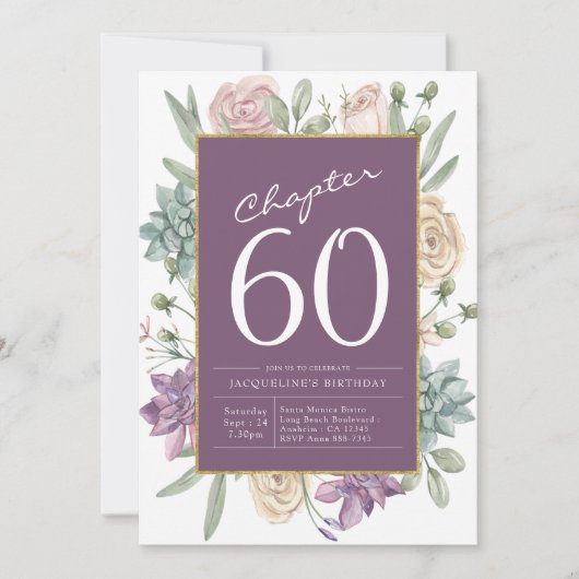 Vrouw's 60e verjaardag Floral Surprise Party Kaart (Voorkant)
