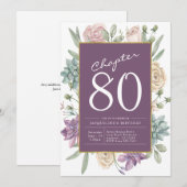 Vrouw's 80e verjaardag Floral Surprise Party Kaart (Voorkant / Achterkant)