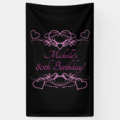 Vrouw's 80ste verjaardag spandoek (Verticaal)