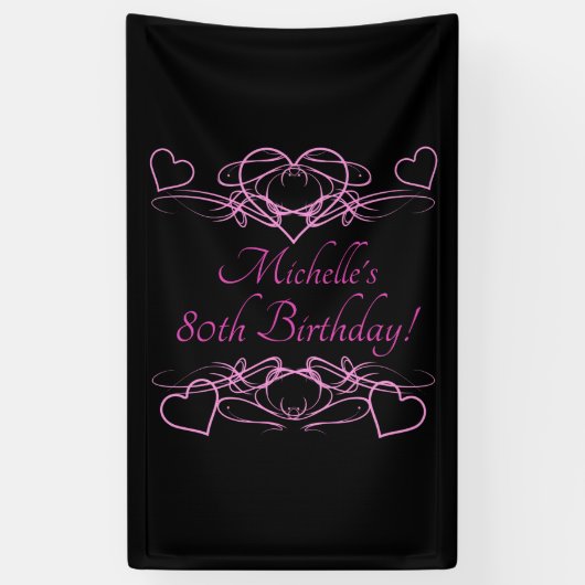 Vrouw's 80ste verjaardag spandoek (Verticaal)