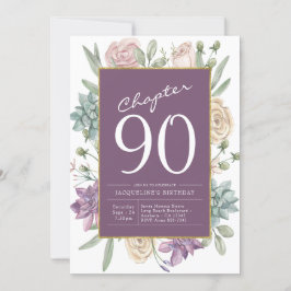 Vrouw's 90e verjaardag Floral Surprise Party Kaart