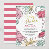 Vrouw's Florale Uitnodiging (Voorkant / Achterkant)