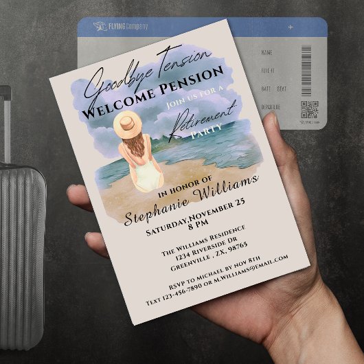 Vrouw's Pensioen Vaarwel Spanningsfeest Kaart