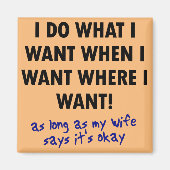 Vrouw's Toestemming Grappige Koelkast Magnet Gezeg (Voorkant)