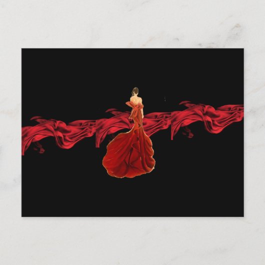 Vrouwtje in het rode Briefkaart (Voorkant)