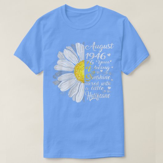 Vrouwtjes Meisjes 1946 Birthday Gift 76 jaar Ol T-shirt (Design voorkant)
