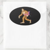 Vrouwtjes met Flamingo Animal Costume Gift Ovale Sticker (Tas)