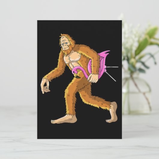 Vrouwtjes met Flamingo Animal Costume Gift Save The Date (Staand voorkant)