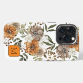  vrouwtjesbloem met Oranje initiaal grens iPhone Hoesje (Achterkant horizontaal)