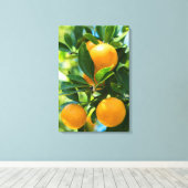 Vrucht Dragende Sinaasappelboom Canvas Afdruk (Insitu (Houten vloer))