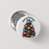 Vrucht met kerstbomen Vist Ronde Button 3,2 Cm (Voorkant /achterkant)