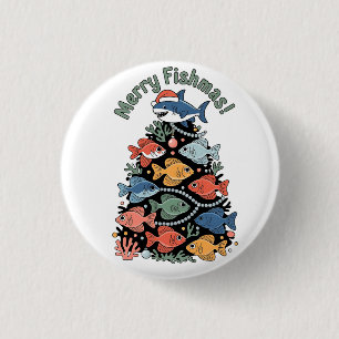 Vrucht met kerstbomen Vist Ronde Button 3,2 Cm