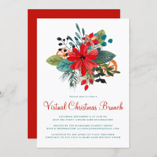 Vrucht met Virtual KerstBrunch Winter Florals Kaart