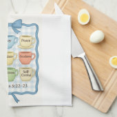 Vrucht van de Geest blauw Theedoek (Quarter Fold)