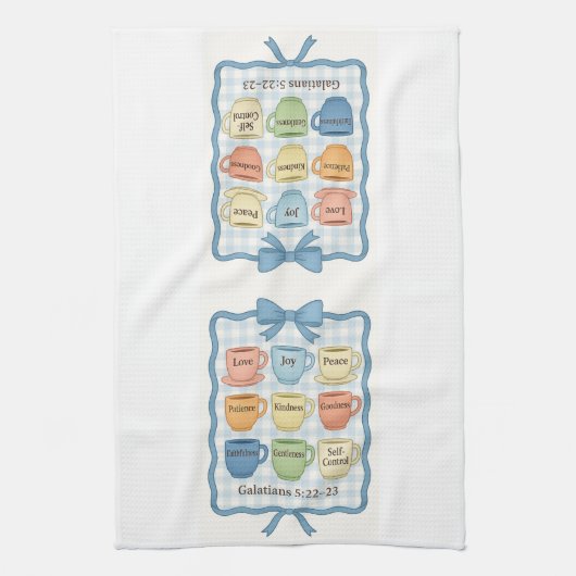 Vrucht van de Geest blauw Theedoek (Verticaal)