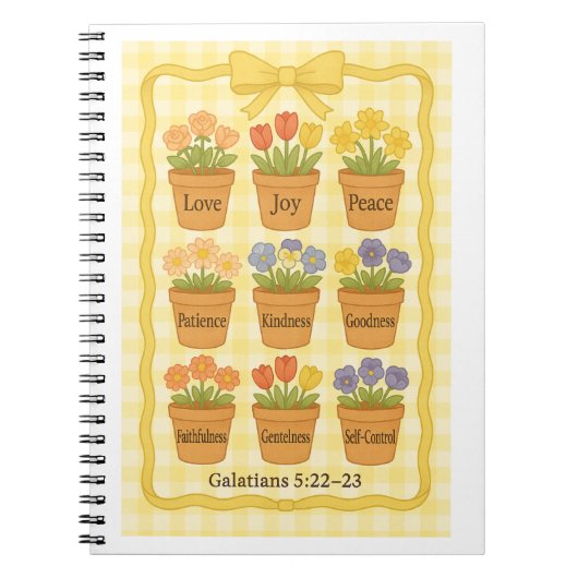 Vrucht van de Geest gele bloempotten  Notitieboek (Voorkant)