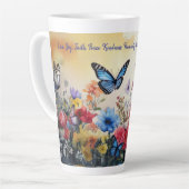 Vrucht van de Geest met vlinders en bloemen Latte Mok (Linkerhoek)