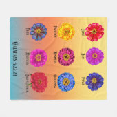 Vrucht van de geest met zinnias fleece deken (Voorkant (Horizontaal))