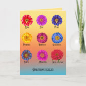Vrucht van de geest met zinnias kaart (Voorkant)