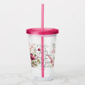 Vrucht van de Geest roze bloem Acryl Drinkbeker (Voorkant)
