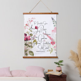 Vrucht van de Geest roze bloem Hangend Wandkleed