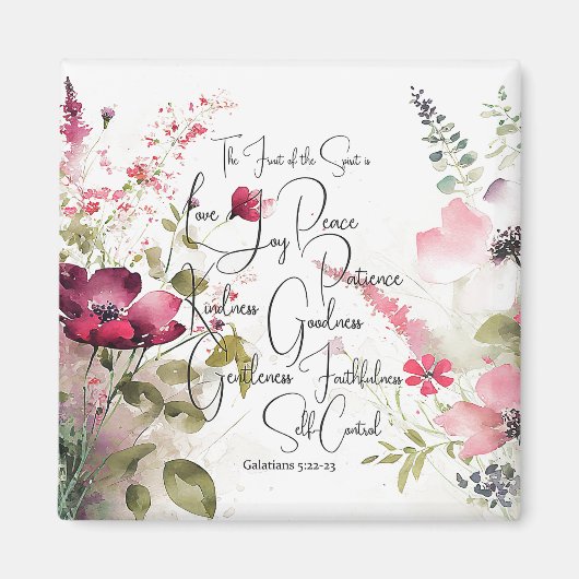 Vrucht van de Geest roze bloem Magneet (Voorkant)