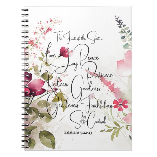 Vrucht van de Geest roze bloem Notitieboek (Voorkant)