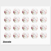Vrucht van de Geest roze bloem Ronde Sticker (Vel)
